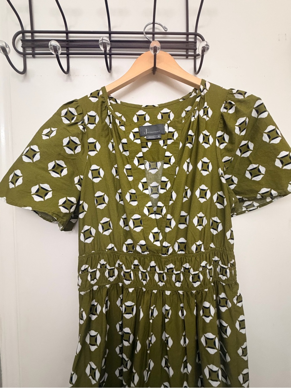Anthropologie Olive Green Patterned somerset Maxi Dress - Picture 7 of 11